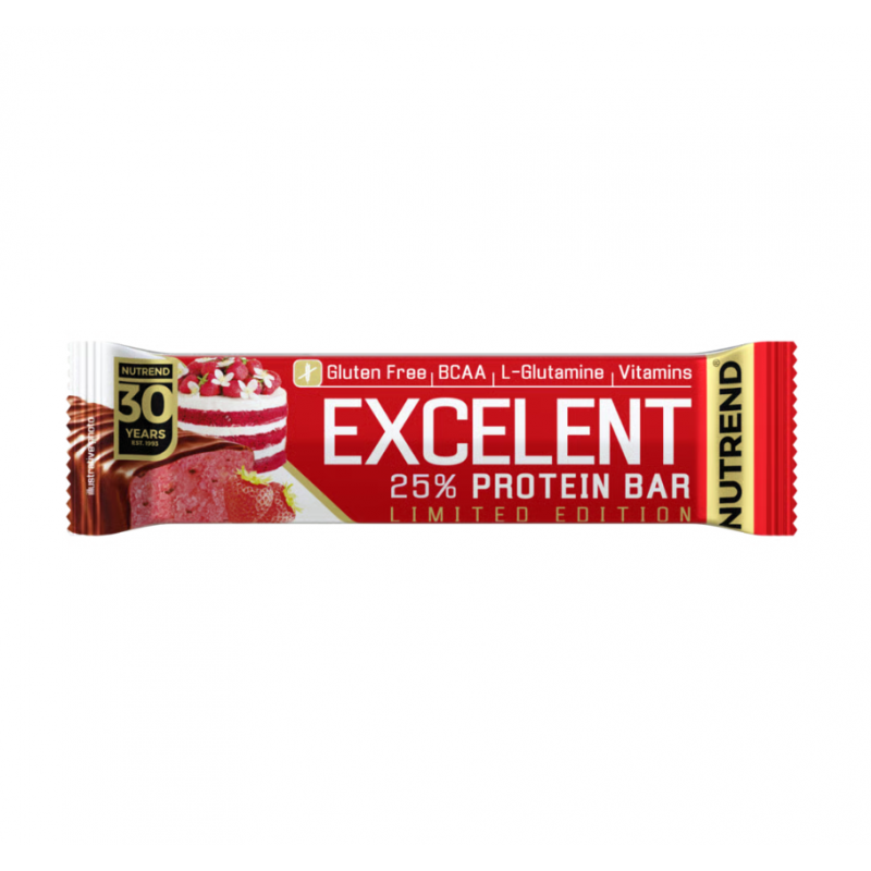 EXCELENT PROTEIN BAR, клубничный торт, 85 г