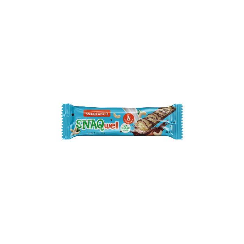 „Snaqwell“ „snaq fabriq“ glazūruotas vaflių juosta su pieno riešutų pasta, 20 g