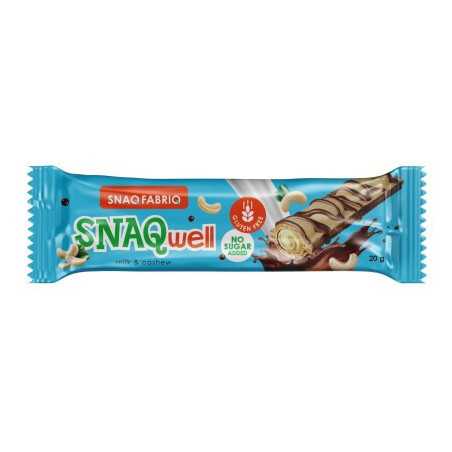 „Snaqwell“ „snaq fabriq“ glazūruotas vaflių juosta su pieno riešutų pasta, 20 g