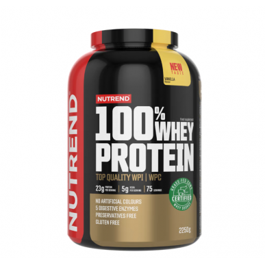 100% WHEY PROTEIN, ваниль, 2250 г – madala kalorsusega toode firmalt NUTREND, osta SportFit-ist
