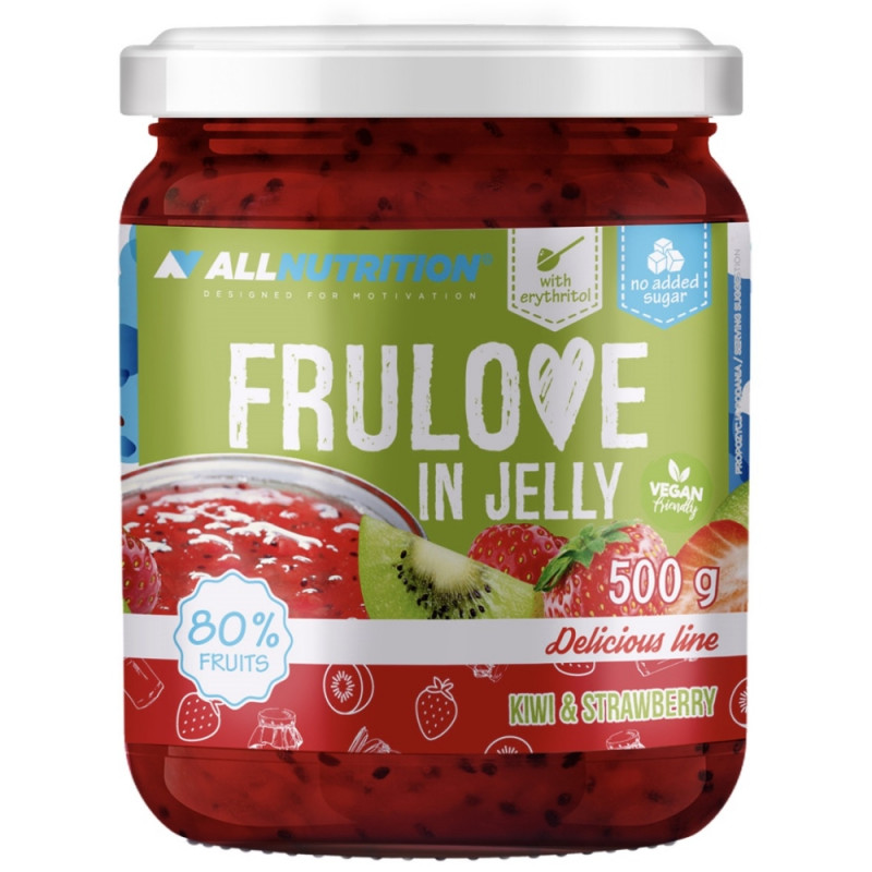 FRULOVE IN JELLY želeja – Kivis un Zemene, bez cukura, 500 g