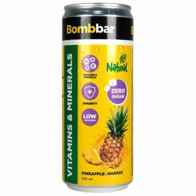 Bombbar limonāde ar vitamīniem "ananāsi" bez cukura, 330 ml – madala kalorsusega toode firmalt Bombbar, osta SportFit-ist