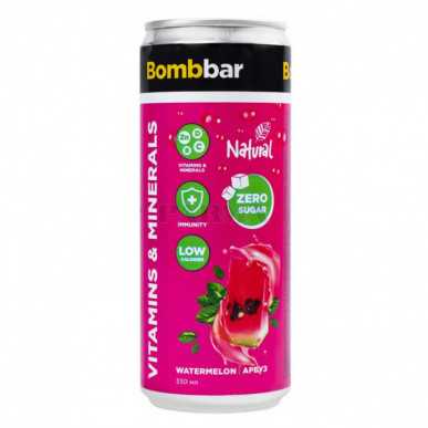 Bombbar limonāde ar vitamīniem "arbūzs" bez cukura, 330 ml – madala kalorsusega toode firmalt Bombbar, osta SportFit-ist