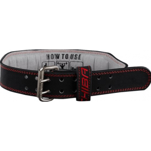 Leather Training Belt (Black/Red) L