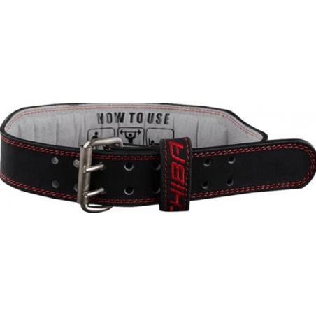 Leather Training Belt (Black/Red) L