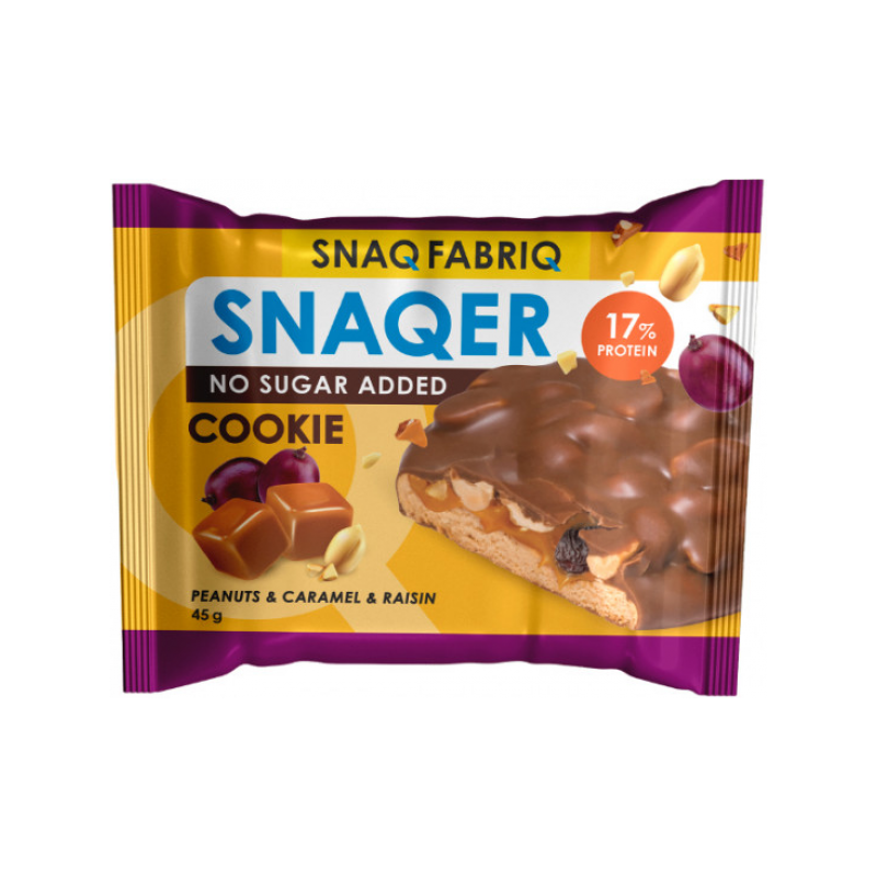 SNAQER "SNAQ FABRIK" sīkdatne ar karameļu piepildītām rozīnēm, 45 g