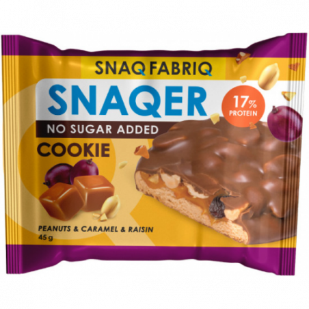 „Snaqer“ „snaq fabrik“ sausainis su karamele užpildytomis razinomis, 45 g