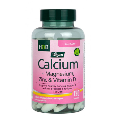 Kalcijs + Magnijs, Cinks un D vitamīns — 120 tabletes