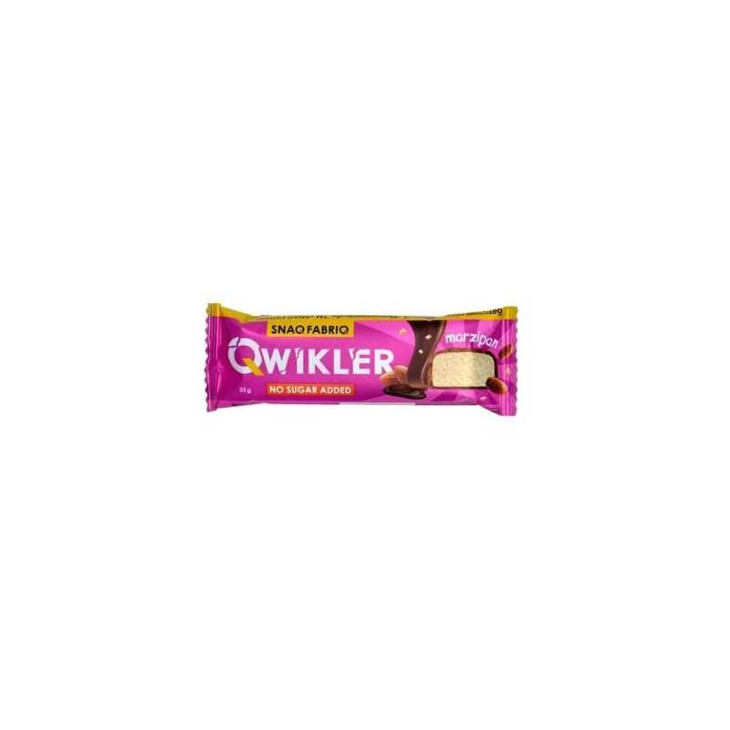 „SNAQ Fabriq Qwikler“ cukraus -nemokamas šokolado baras „Marzipan“, 35 g