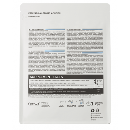 Kreatino monohidratas, natūralus - 500 g