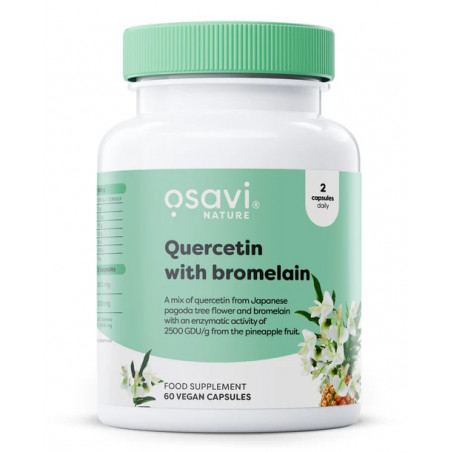 Kvercetīns ar bromelaīnu - 60 vegānu kapsulas