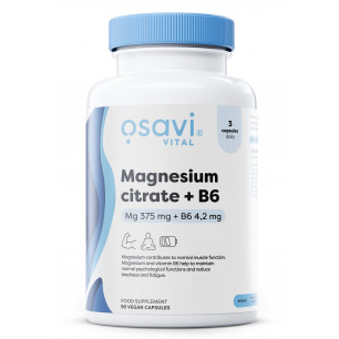 Magnija citrāts + B6, 375 mg + 4,2 mg — 180 kapsulas
