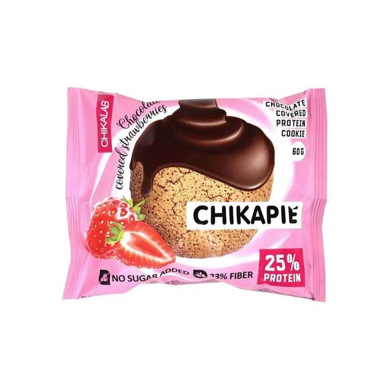 Chikapie "chikalab" olbaltumvielu pušķis - zemenes, 60 g