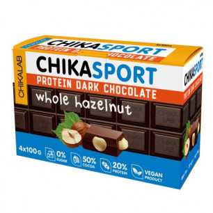 Chikalab chikasport tumšā olbaltumvielu šokolāde ar riekstiem, 100 g