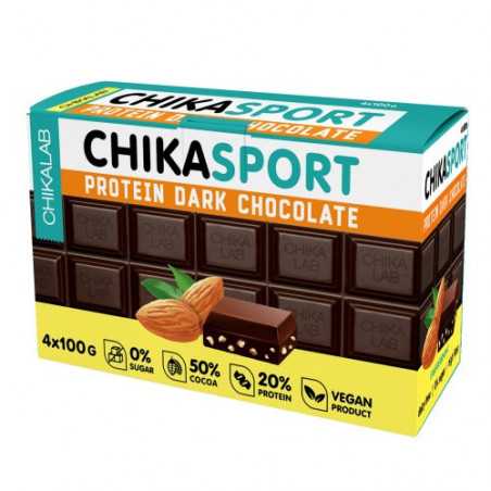 Chikalab tumman proteiinin suklaa manteleilla, ilman sokeria, 100 g