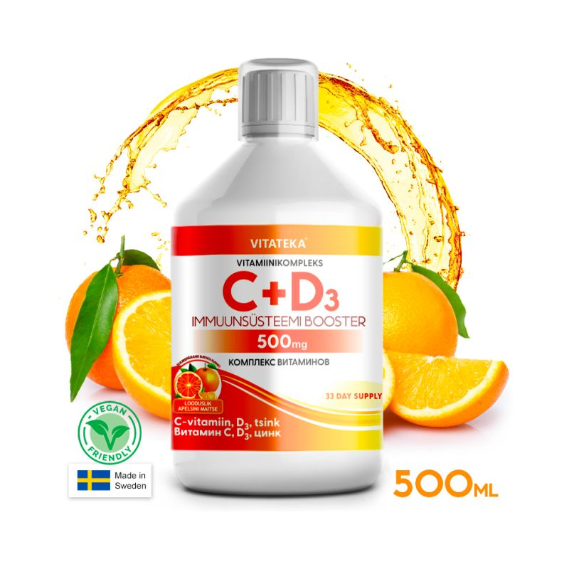 Vitamīnu komplekss C+D3+Zn - 500 ml Vitamīnu komplekss C+D3+Zn - 500 ml
