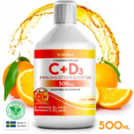 Vitamīnu komplekss C+D3+Zn - 500 ml