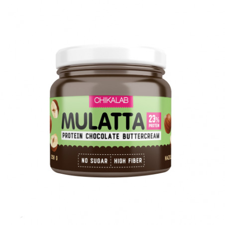 MULATTA šokoladinis baltyminis kremas su lazdyno riešutais, 250 g
