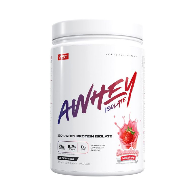 AWHEY izolāts, zemeņu garša, uztura bagātinātājs, 900 g