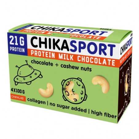 Chikalab -proteiinia suklaa cashew -pähkinöillä, ilman sokeria, 100 g