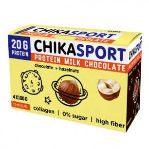 Chikalab Chikasport Protein -suklaa, jossa on hasselpähkinät, 100 g