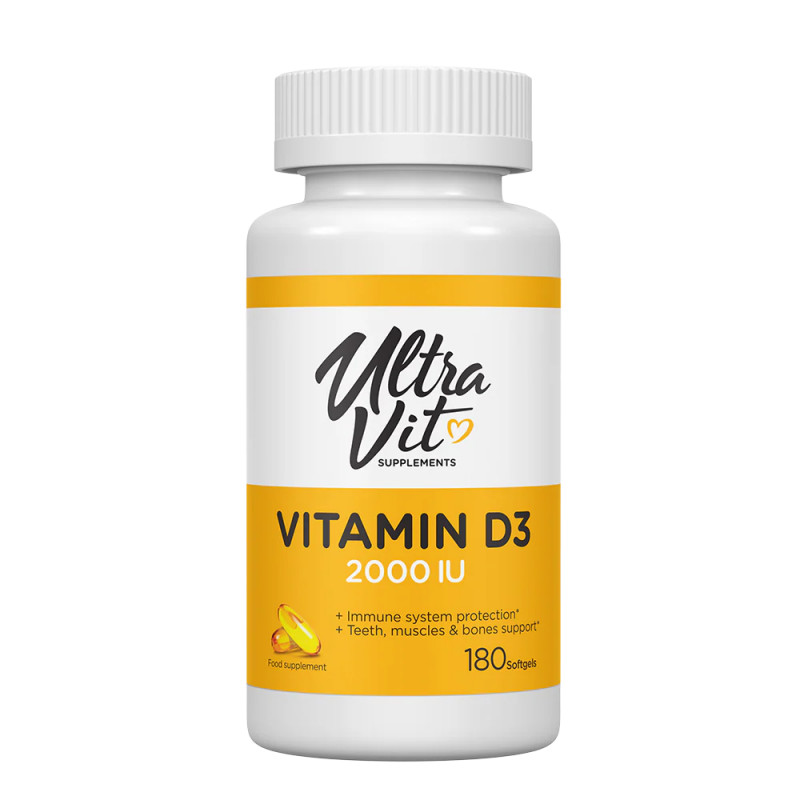 ULTRAVIT Vitamīns D3 2000 SV, 180 mīkstās kapsulas