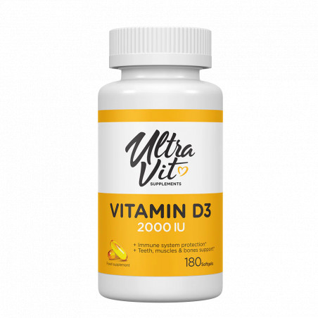 ULTRAVIT Vitamīns D3 2000 SV, 180 mīkstās kapsulas