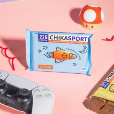 „Chikalab Chikasport“ baltymų šokoladas su migdolais, be cukraus, 100 g – madala kalorsusega toode firmalt Chikalab, osta SportFit-ist