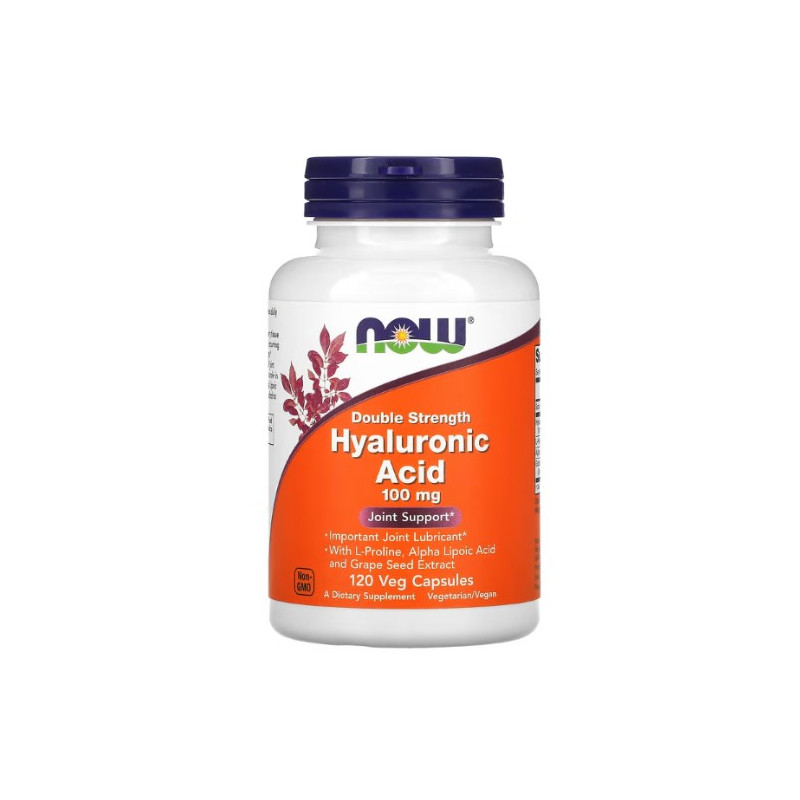 Hialuronskābe 100 mg, dubultā stipruma, 120 vegānu kapsulas