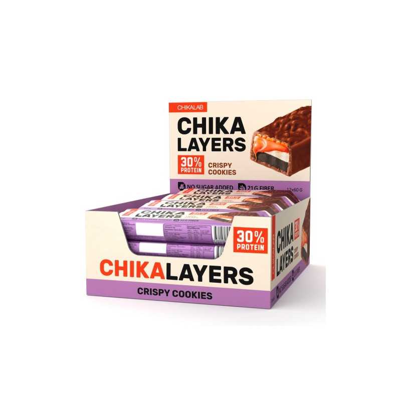 Chikalab Protein Bar Chika -kerrokset "rapea kaksoisuklaa -eväste", 60 g 60 g