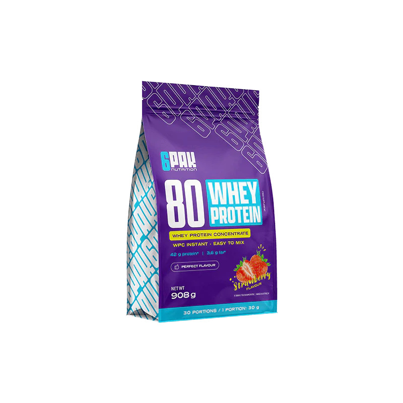 80 WHEY proteīns, zemeņu, 908 g