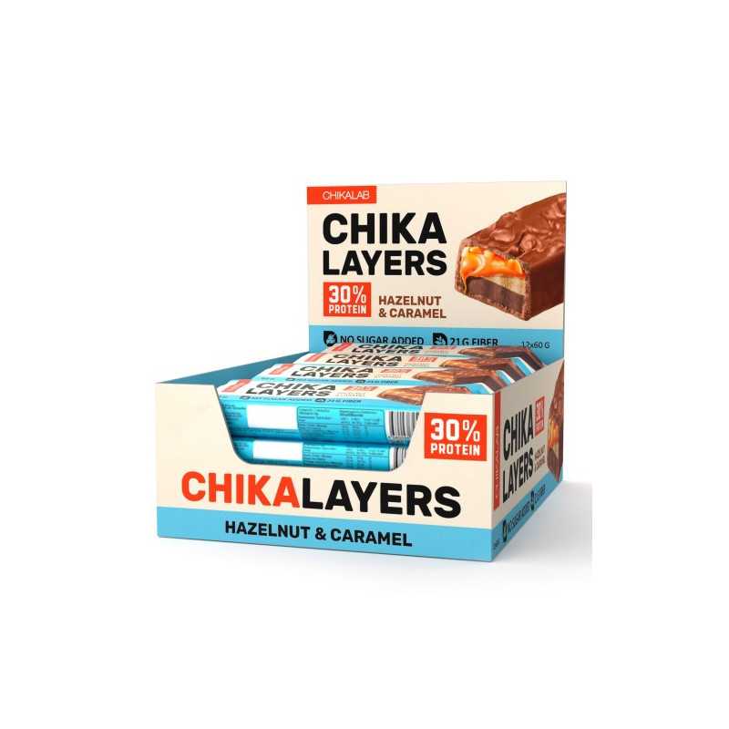 Chikalab Protein Bar Chika -kerrokset "pähkinä karamellilla", 60 g