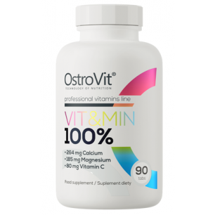 100% vitamīni un minerālvielas - 90 tabletes