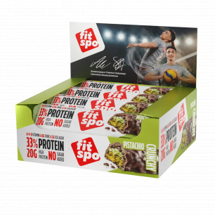 Protein bar FitSpo Crunchy 20g(33%) protein Pistachio 60g