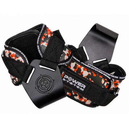 Lifting Power Hooks Camo - orange, L