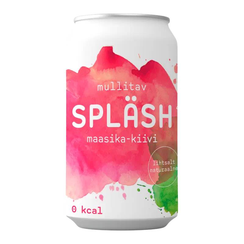 SPLÄSH Hiilihapotettu vesi, mansikka-kiivi - 330 ml