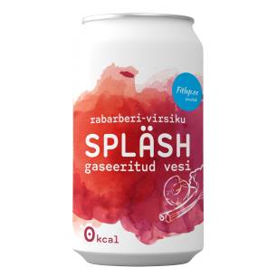 SPLÄSH Hiilihapotettu vesi, raparperi-persikka - 330 ml