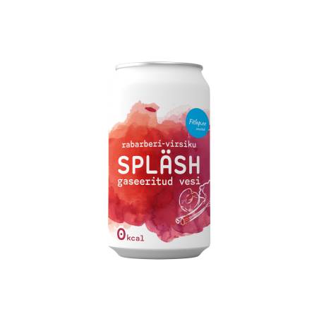SPLÄSH Gāzēts ūdens, rabarberi-persiks - 330 ml