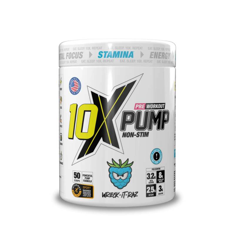 PUMP PreWorkout ilma stimulantideta, Wreck It Raz - 600 g