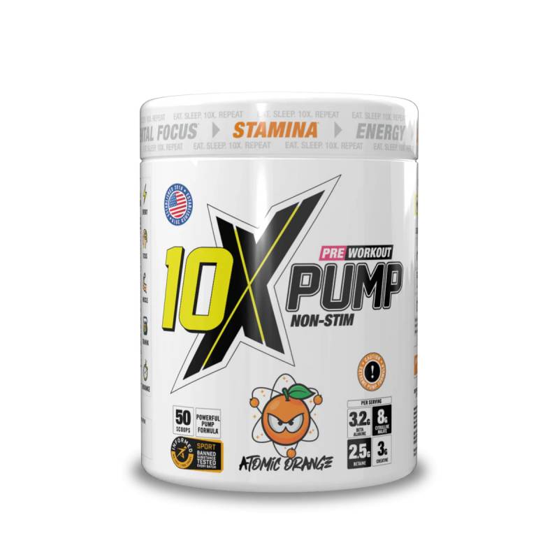 PUMP PreWorkout ilma stimulantideta, Atomic Apelsin - 600 g