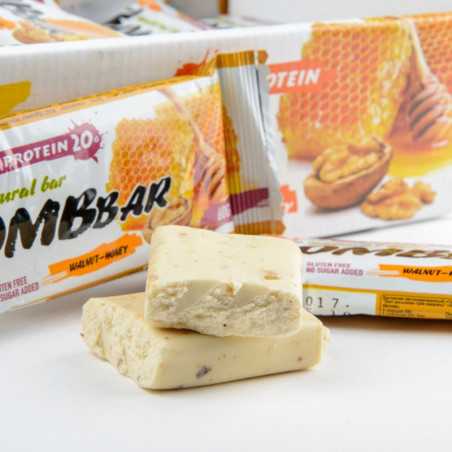 Bombos baltymų baras „graikinis riešutas su medumi“, 60 g
