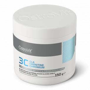 3C CLA CARNITINE CHROMIUM CLA, karnitīna un hroma komplekss, aveņu limonāde ar piparmētru - 150 g