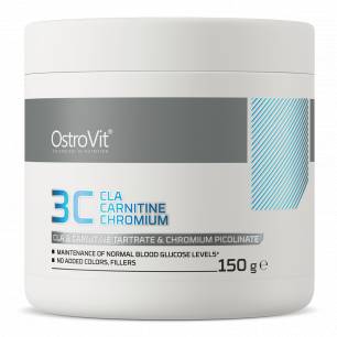 3C CLA CARNITINE CHROMIUM CLA, karnitīna un hroma komplekss, aveņu limonāde ar piparmētru - 150 g