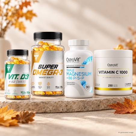 Syksyn vitamiinipaketti: D3+K2, omega-3, magnesium+B6 ja C-vitamiini
