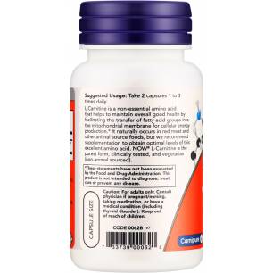L-Carnitine, 250mg - 60 vegan capsules