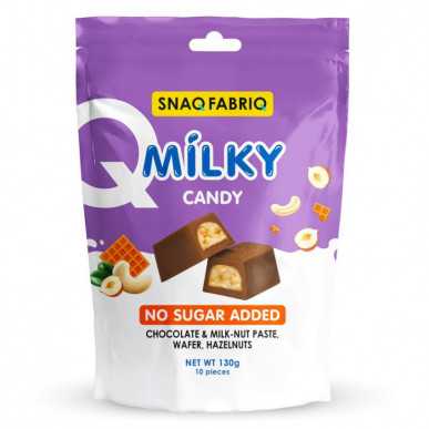 „SNAQ Fabriq“ pieno saldainių šokolado smėlis su lazdyno riešutais, 130 g (10 vnt) – madala kalorsusega toode firmalt Snaq Fabriq, osta SportFit-ist