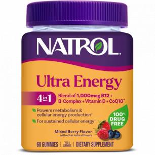 Ultra Energy 4 in 1, metsamarjade maitsega, 60 närimispastilli
