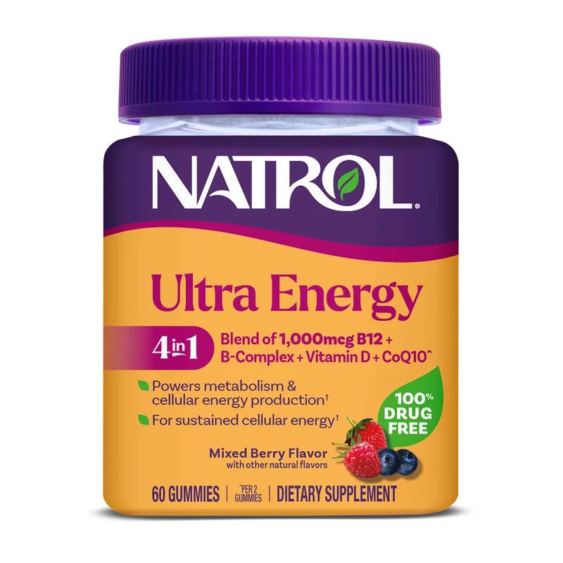 Ultra Energy 4 in 1, лесные ягоды, 60 жевательных пастилок