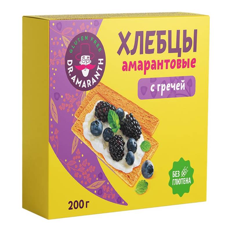 “Dr.AMARANTH” amaranta kraukšķmaizes ar griķiem, 200 g
