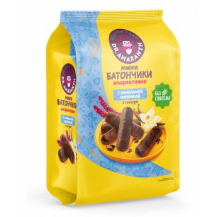 „Dr.AMARANTH“ mini batonėliai glajuje su vaniliniu įdaru, 100 g